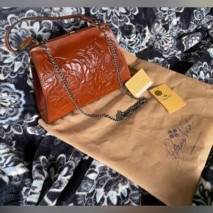 Patricia Nash EUC Rose Tooled Bonifati Frame Bag